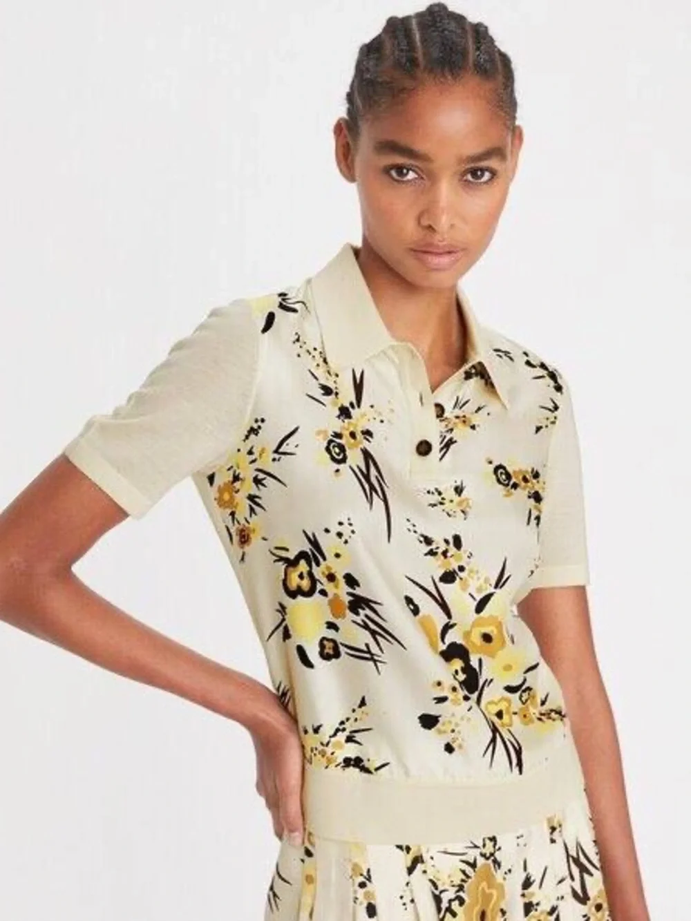 Tory Burch Silk Front Polo shirt xl